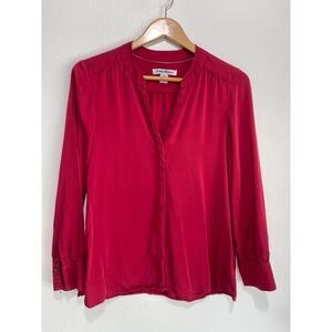 Tommy Bahama button up shirt classic closet staple comfy festive red women S/P